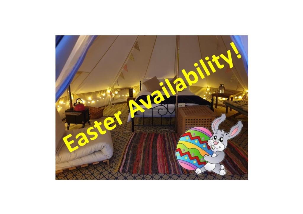 Luxury 5m bell tent with log burner near Whitby