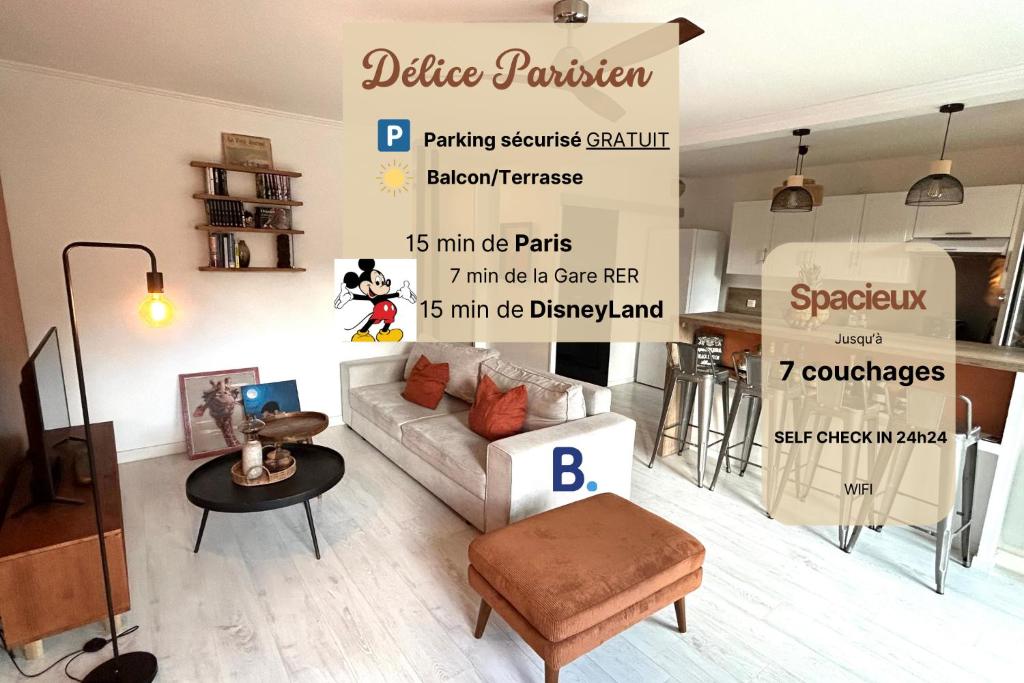 Croissant Gourmand PARKING PRIVE&TERRASSE- PARIS & DISNEY